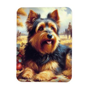 Vintage australische Terrier-Malerei Magnet