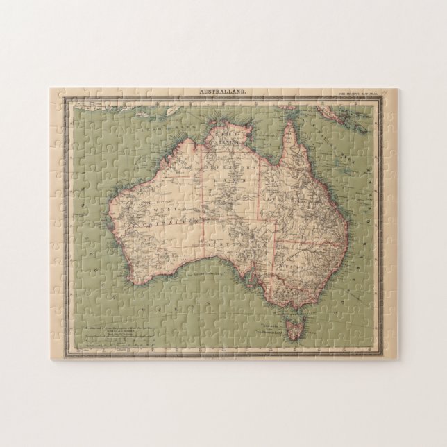 Vintage australische Topografie-Karte (1888) (Horizontal)