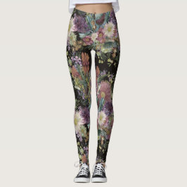 Vintage australische Wildblumen Leggings