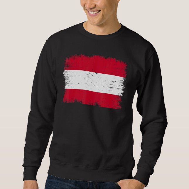 Vintage Austria Flag Austrian Independence Day Sweatshirt (Vorderseite)