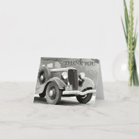 Vintage-Auto-Dankeschön-Notizkarte