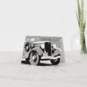 Vintage-Auto-Dankeschön-Notizkarte Dankeskarte