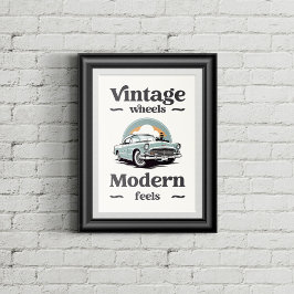Vintage Auto in Retrofarben. Poster