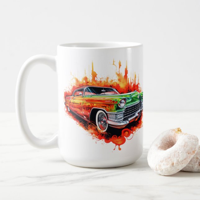 Vintage Auto Kaffeetasse (Mit Donut)