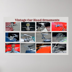 Vintage-Auto-Kühlerfiguren Poster