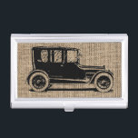 Vintage Auto-Leinwand Visitenkarten Etui<br><div class="desc">Vintages Auto in der Leinwandbeschaffenheit.</div>