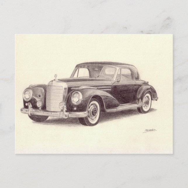 Vintage Auto: Mercedes Benz 300S Postkarte (Vorderseite)