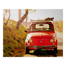 Vintage Auto Perfektes Poster | Fiat 500 | Rom