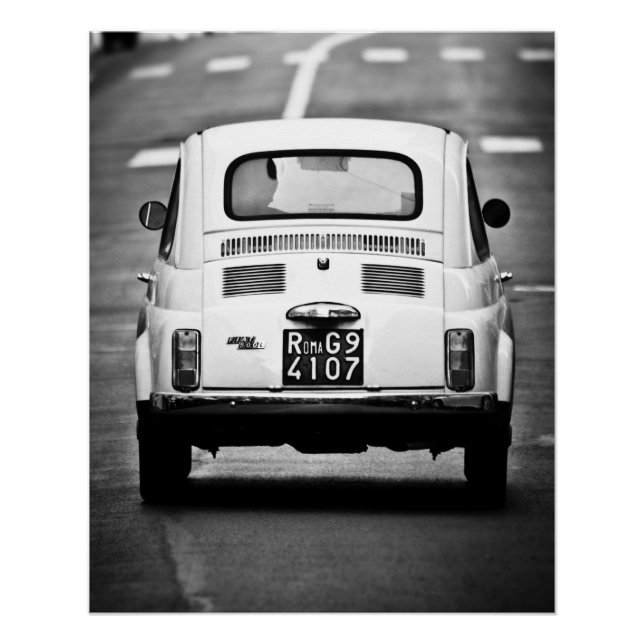 Vintage Auto Perfektes Poster | Fiat 500 | Rom (Vorderseite)