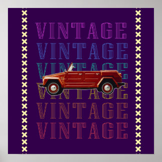 Vintage-Auto-Plakat Poster