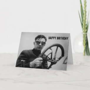 Vintage Auto Racing Guy Carte d'anniversaire