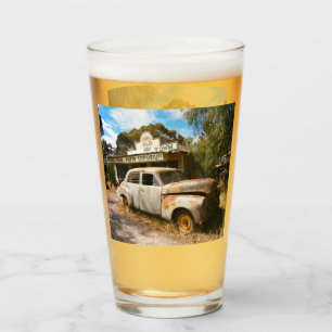 Vintage Auto und Garage, Bierglas Glas