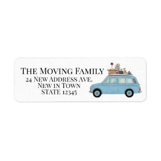 Vintage Auto und Sachen Neue Adresse Etikett