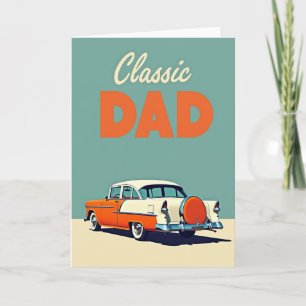 Vintage-Auto-Vatertagskarte Karte