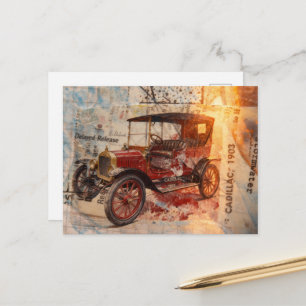 Vintage-Auto von 1903 Collage Postkarte