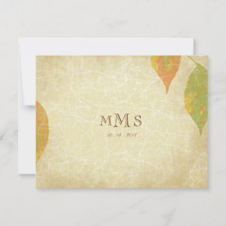 Vintage automne laisse mariage RSVP