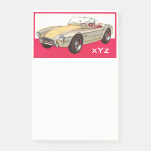Vintage-Automobil individuelles Monogramm Post-It Klebezettel