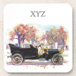 Vintage-Automobil-Personalmonogramm-Untersetzer Getränkeuntersetzer
