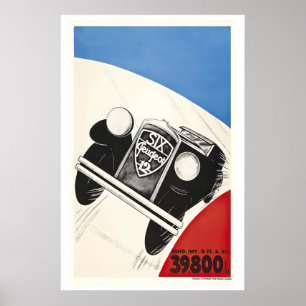 Vintage-Automobil-Rennposter Poster