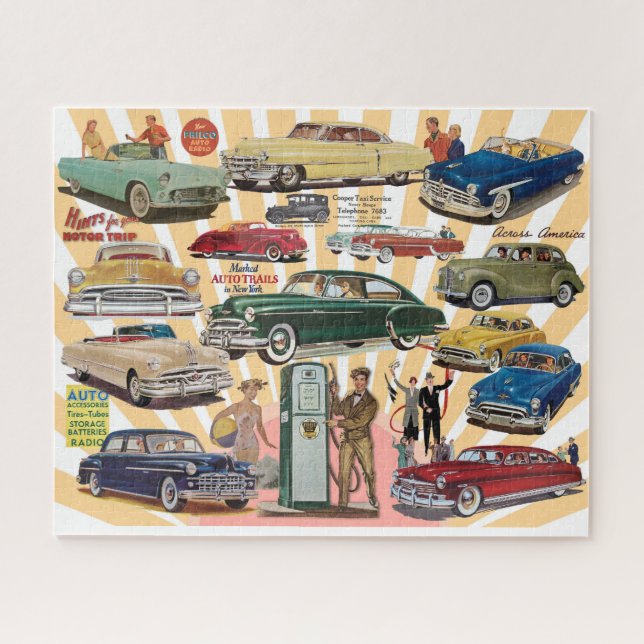VINTAGE AUTOMOBILE COLLAGE THEMA (Horizontal)