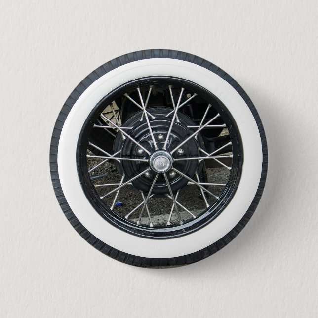 Vintage-Autoreifen Button (Vorderseite)
