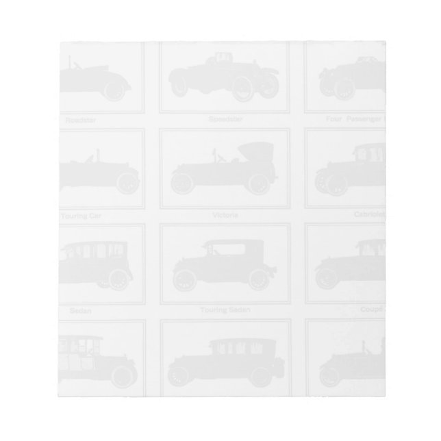 Vintage Autos Editor Notizblock (Vorderseite)