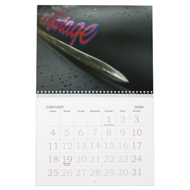 Vintage Autos Kalender (Jan 2026)