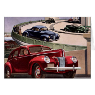Vintage-Autos, klassische Limousinen auf einer Aut
