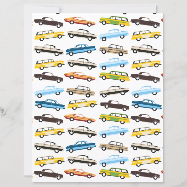 Vintage-Autos Scrapbook-Papier (Vorderseite)