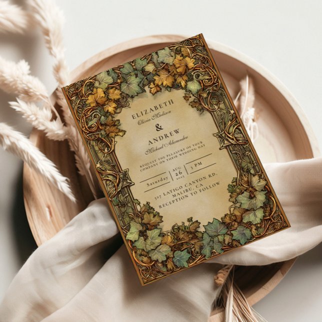 Vintage Autumn Botanical Wedding Einladung (Von Creator hochgeladen)