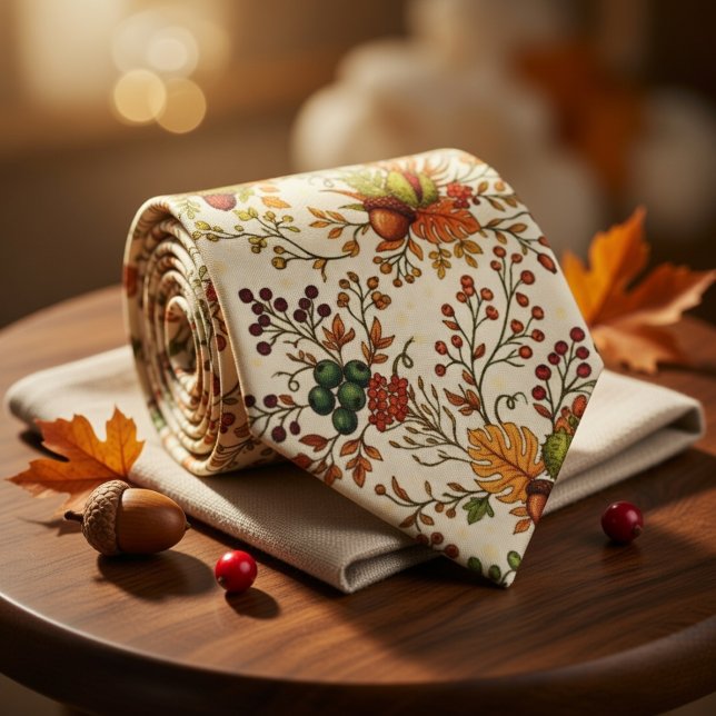 Vintage Autumn Harvest Botanical Krawatte (Von Creator hochgeladen)