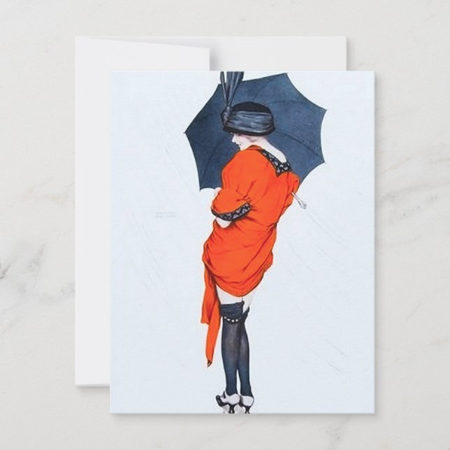 Vintage avec des invitations à parapluie (Devant)