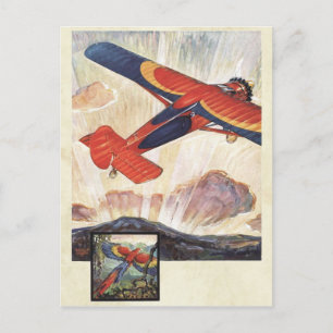 Vintage-Aviation-Flugzeugfarbkunst Postkarte