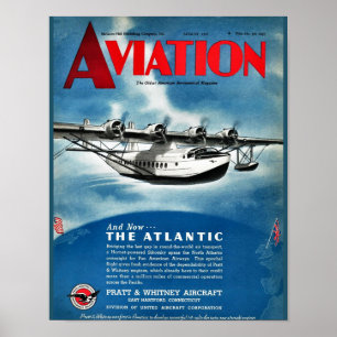 Vintage Aviation Magazine Flugzeug-Cover-Kunstprin Poster