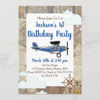Vintage Aviator-Flugzeug-Weltreise Geburtstag