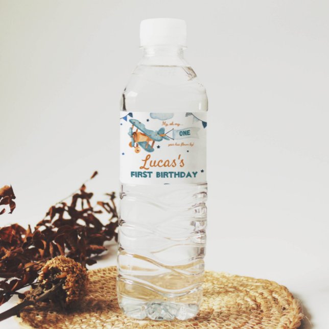 Vintage Avion premier anniversaire Étiquette boute (Créateur téléchargé)