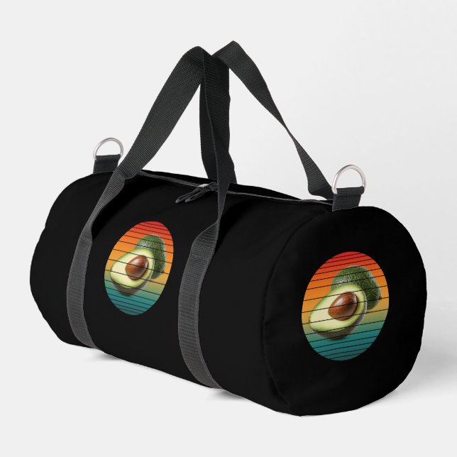 Vintage-Avocado-Frucht vegetarisches Essen Duffle Bag (Linke Seite)