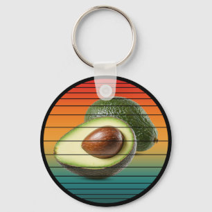 Vintage-Avocado-Frucht vegetarisches Essen Schlüsselanhänger