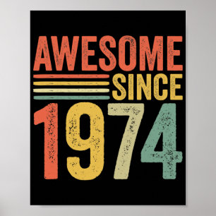 Vintage Awesome Seit 1974 48. Geburtstag Retro Poster