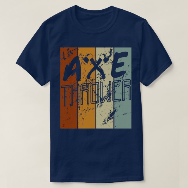 Vintage Ax Thrower Throw Tomahawk Throwing T-Shirt (Design vorne)