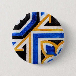 Vintage Azulejo-Mosaikfliese Portugal Button