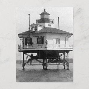 Vintage B&W und Sepia Lighthouse Fotografien Postkarte