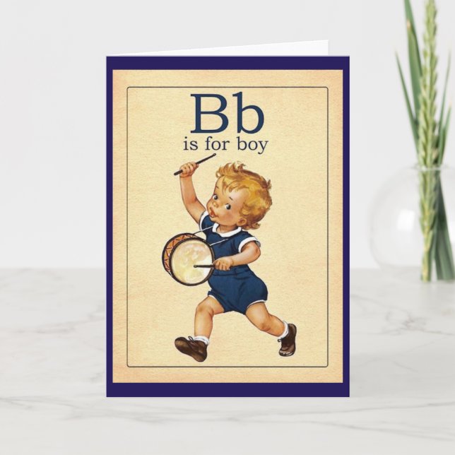 Vintage Baby Boy Grußkarte Karte (Vorderseite)
