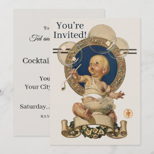Vintage Baby Bubbles von J.C. Leyendecker Nursery Einladung