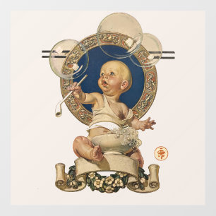 Vintage Baby Bubbles von J.C. Leyendecker Nursery Fensteraufkleber