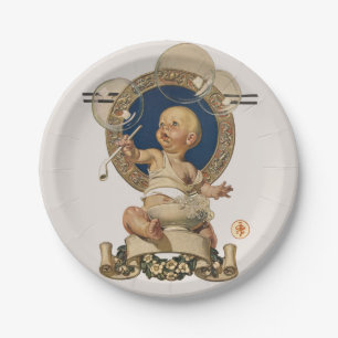 Vintage Baby Bubbles von J.C. Leyendecker Nursery Pappteller