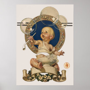 Vintage Baby Bubbles von J.C. Leyendecker Nursery Poster