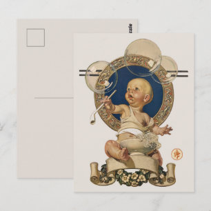 Vintage Baby Bubbles von J.C. Leyendecker Nursery Postkarte