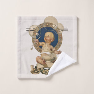 Vintage Baby Bubbles von J.C. Leyendecker Nursery Waschlappen