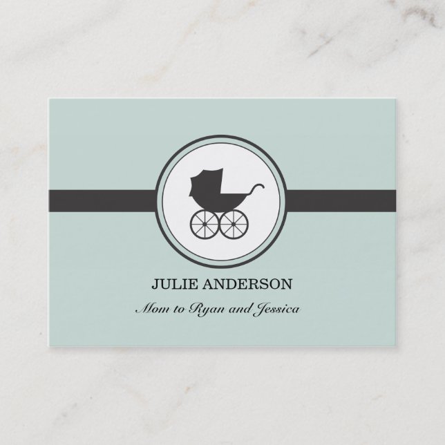 Vintage Baby Carriage Calling Card Telefonnummerkarte (Vorderseite)